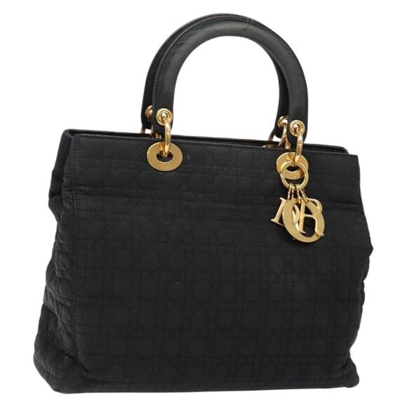 DIOR Canage Hand Bag Nylon Black Gold - Picture 1 of 12
